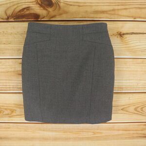 Ann Taylor Short Pencil Skirt Womens 2P Dark Brown Polyester Lined‎ Zip Closure